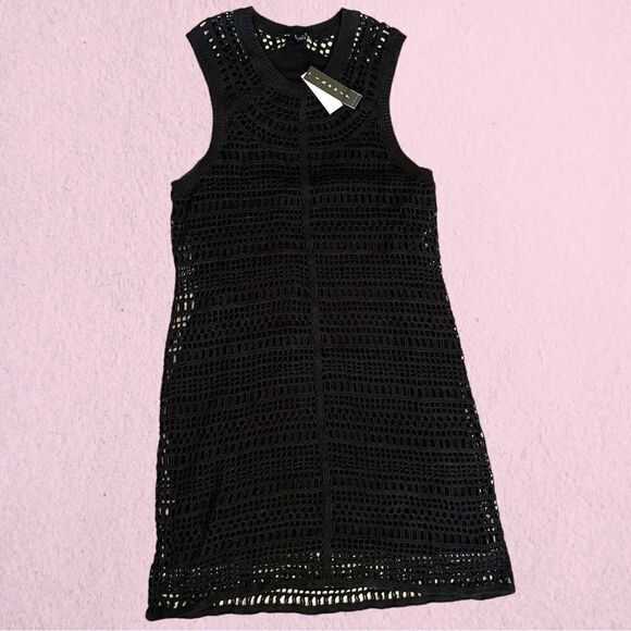 NWT Theory Nirlee black crochet dress - Picture 3 of 10